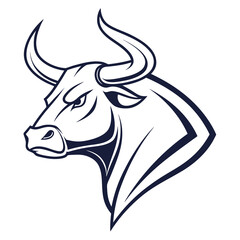 Bull Head Line Art | Strong and Powerful Animal Illustration