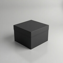 Naklejka premium Elegant black gift box mockup perfect for showcasing product packaging and branding designs