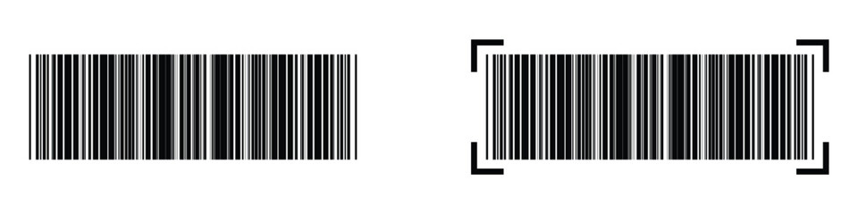 Barcode icon vector set illustration isolated on white background. EPS 10