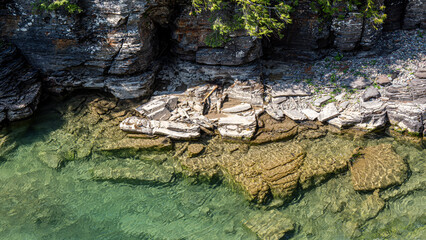 McDonald Falls in Glacier National Park of Montana State, USA
