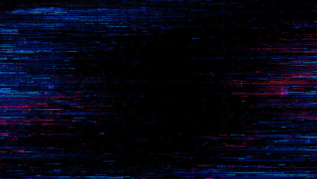 Glitch background vector with horizontal blue and red lines. Abstract digital noise effect. Technology error for data breach or cyber security concept.