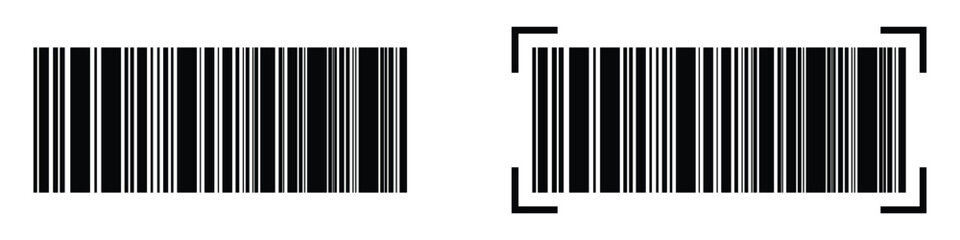 Realistic barcode vector icon. Barcode icon. Black barcode icon vector illustration