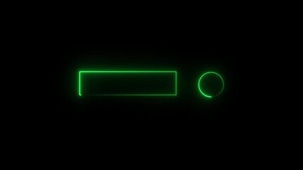 Neon line end screen frame animation for videos. Ideal for YouTube outros, subscribe prompts, neon box animation on black ground.