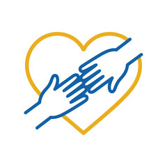 Obraz premium Heart Hands Icon Vector Illustration Symbolizing Care, Support, and Compassion in Community Projects with Transparent Backdrop