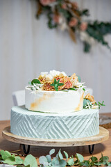wedding cake with flowers