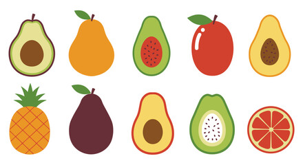 a variety of colorful fruits arranged neatly in rows