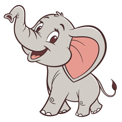 Cute Baby Elephant Cartoon | Adorable Wildlife Illustration