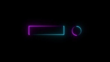 Neon line end screen frame animation for videos. Ideal for YouTube outros, subscribe prompts, neon box animation on black ground.