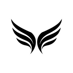 Abstract wings logo set with minimal flat design feather inspired vector illustration