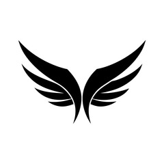 Minimal abstract wings logo set with clean flat design feather emblem vector illustration