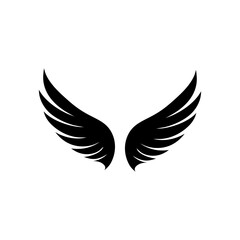 Angel wings logo collection elegant feather silhouette set vector illustration isolated on white background