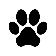 Baby paw footprint cute black shape set vector silhouette isolated on white background design