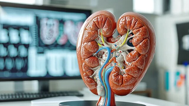 Detailed Anatomical Model of a Human Kidney on Display