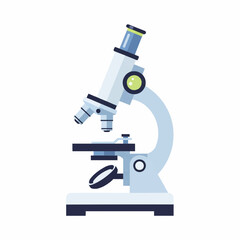 Microscope illustration, science and research equipment, medical laboratory instrument