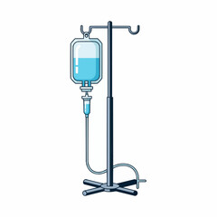 Intravenous drip bag on a stand, medical treatment, healthcare, hospital, medicine