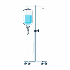 IV drip bag on a stand medical healthcare treatment illustration