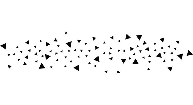 a scattered pattern of black triangles on white background