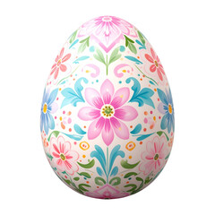 Single Hand-Painted Easter Egg, Front View, Isolated on Transparent Background png