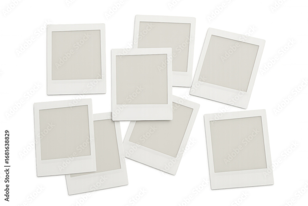 Poster Blank instant photo prints are creating a nostalgic and customizable backdrop on a transparent background