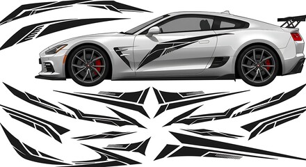 Car Side Body Vinyl Decal Graphics Kit.