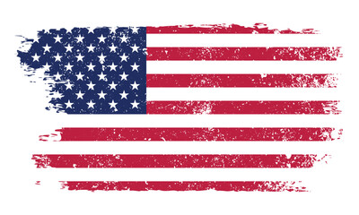 Grunge Style American Flag Vector Illustration with Dust Effect