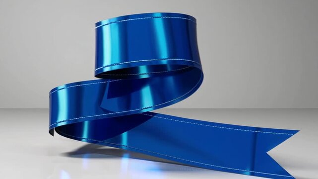 three-dimensional computer-generated collection of azure award sashes and notification panels