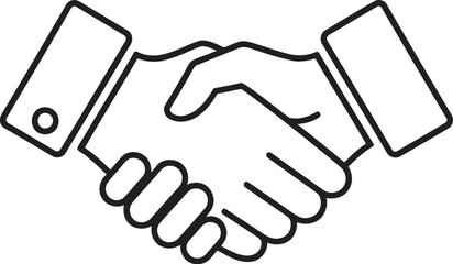 Symbol of business partnership and agreement two hands shaking firmly in a deal confirmation vector