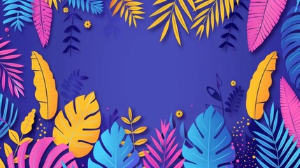 Vibrant abstract botanical artwork created using artificial intelligence technology