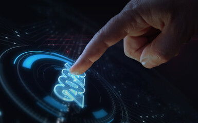 2026 year symbol digital 3d finger touch