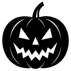 Black halloween pumpkin carved face jack o lantern