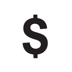 Bold black dollar sign symbol graphic for finance and business concepts