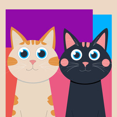 Minimal flat illustration of two humorous