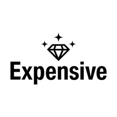 Fototapeta premium Expensive diamond sparkle graphic, luxury and high value symbol silhouette