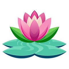 Discover tranquility with this vibrant pink lotus flower illustration, symbolizing purity, rebirth, and spiritual awakening, perfect for wellness and spa themes.