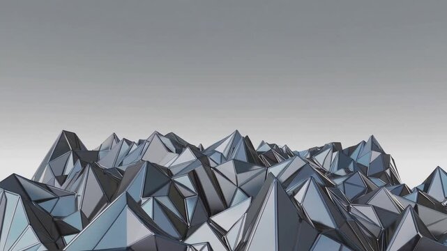 Digital animation of morphing gray mountain ranges in virtual reality training simulation