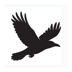 Obraz premium A Black Silhouette of a Raven in Flight