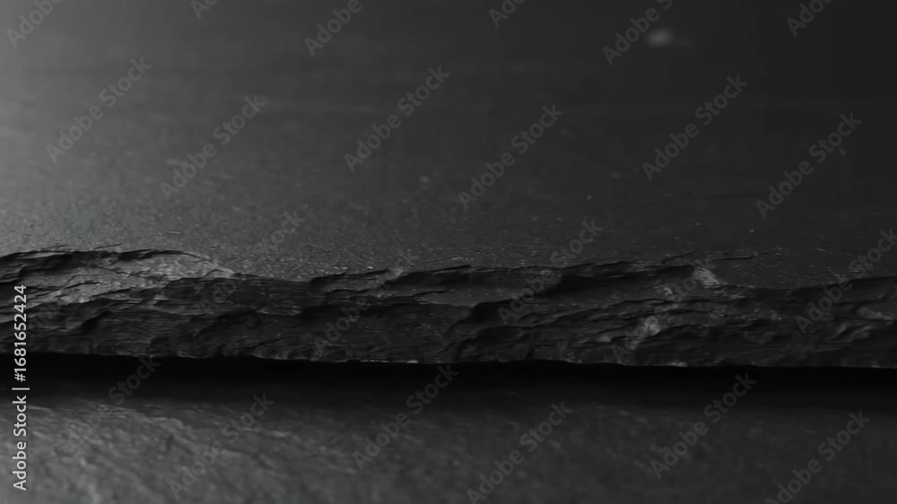 Poster dark slate slab texture - a close-up shot reveals a dark, rectangular slate slab with irregular edge