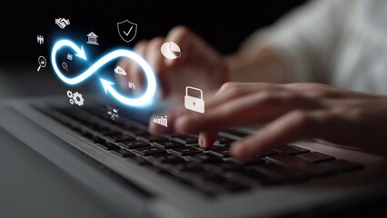 Infinity concept, limitless business potential, innovation opportunities, forward-thinking strategy, and embracing endless possibilities for creative growth and future development. Muxer