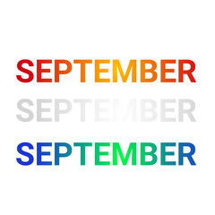 Colorful September Text Banner Vibrant Month Typography Design PNG 