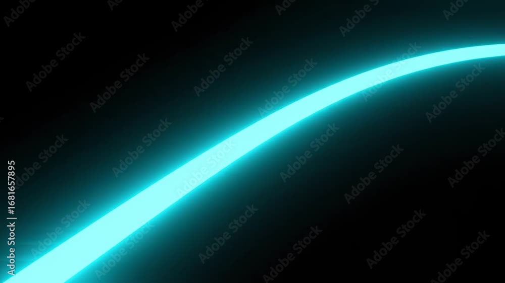 Aufkleber glowing teal curve abstract background - a bright teal glowing curve is shown against a black backgr