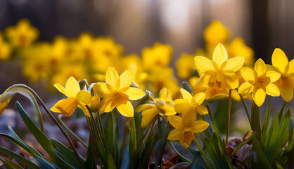 Fototapeta premium Springtime Yellow Flowers – Bright & Cheerful Floral 