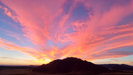 sunset in the mountains