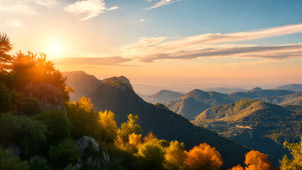 sunset in the mountains