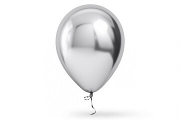 balloon silver shiny inflatable festival, isolated on white background