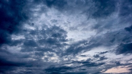 Bright daytime sky with cumulus clouds