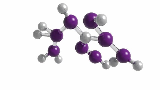 Sodium Iodide Molecular Structure - A 3D model of a sodium iodide molecule, illustrating its ionic compound structure.
