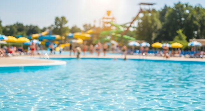 Blurred Water Park on a Sunny Day.