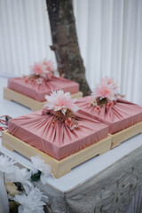 Traditional wedding gift wrapping from Indonesia