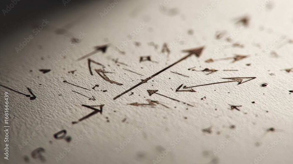 Aufkleber abstract arrangement of arrow shapes on textured surface showcasing dynamic movement and direction