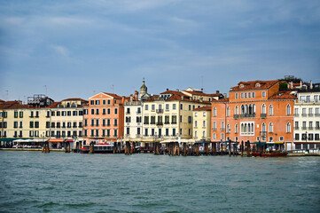 Old colorful buildings in Venice cityscape, Italy